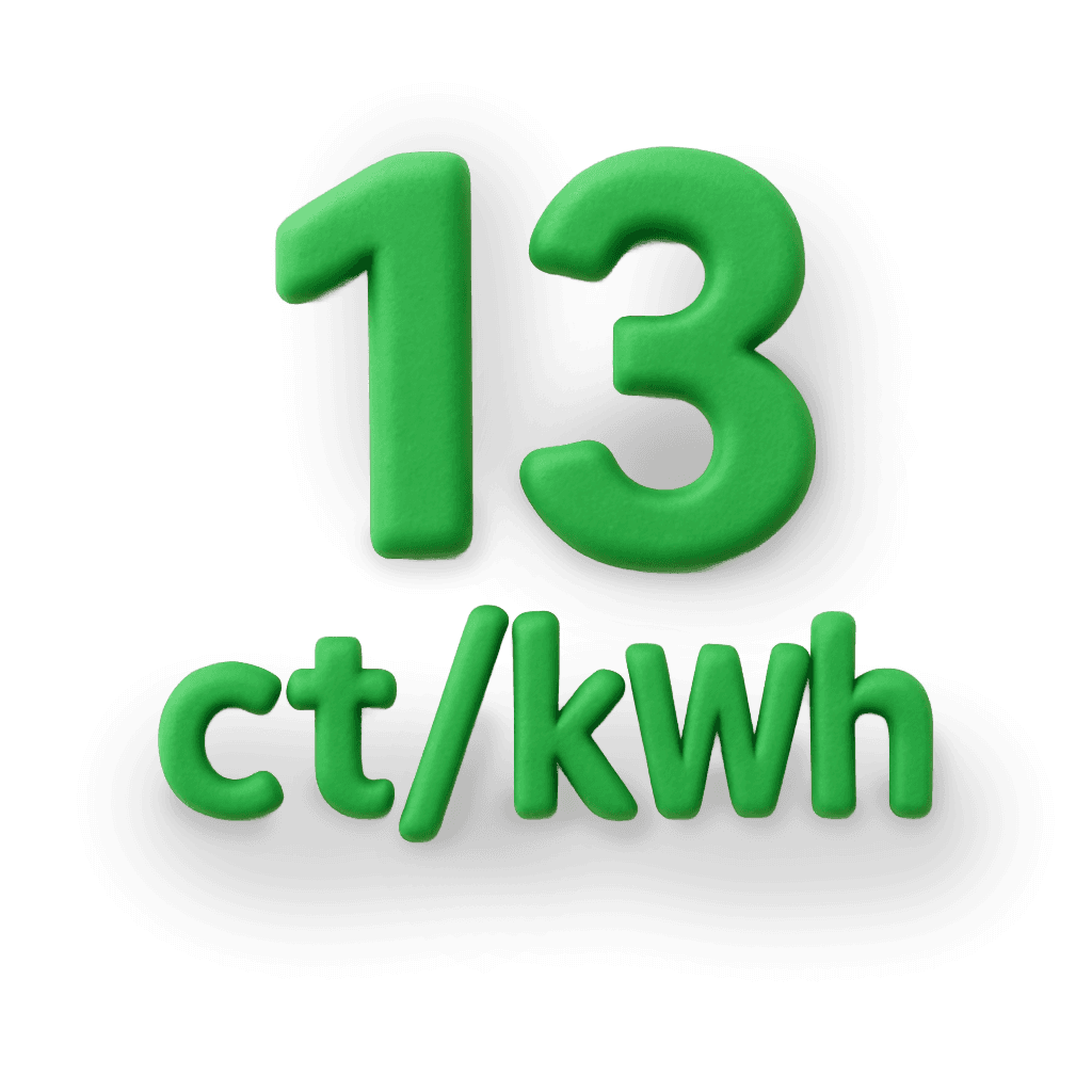 Green lightning bolt representing renewable energy